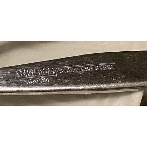 VTG Eldan ELD18 Stainless Steel Flatware Japan Roses 4 Ice Tea Spoons + 1 Knife - Picture 13 of 15